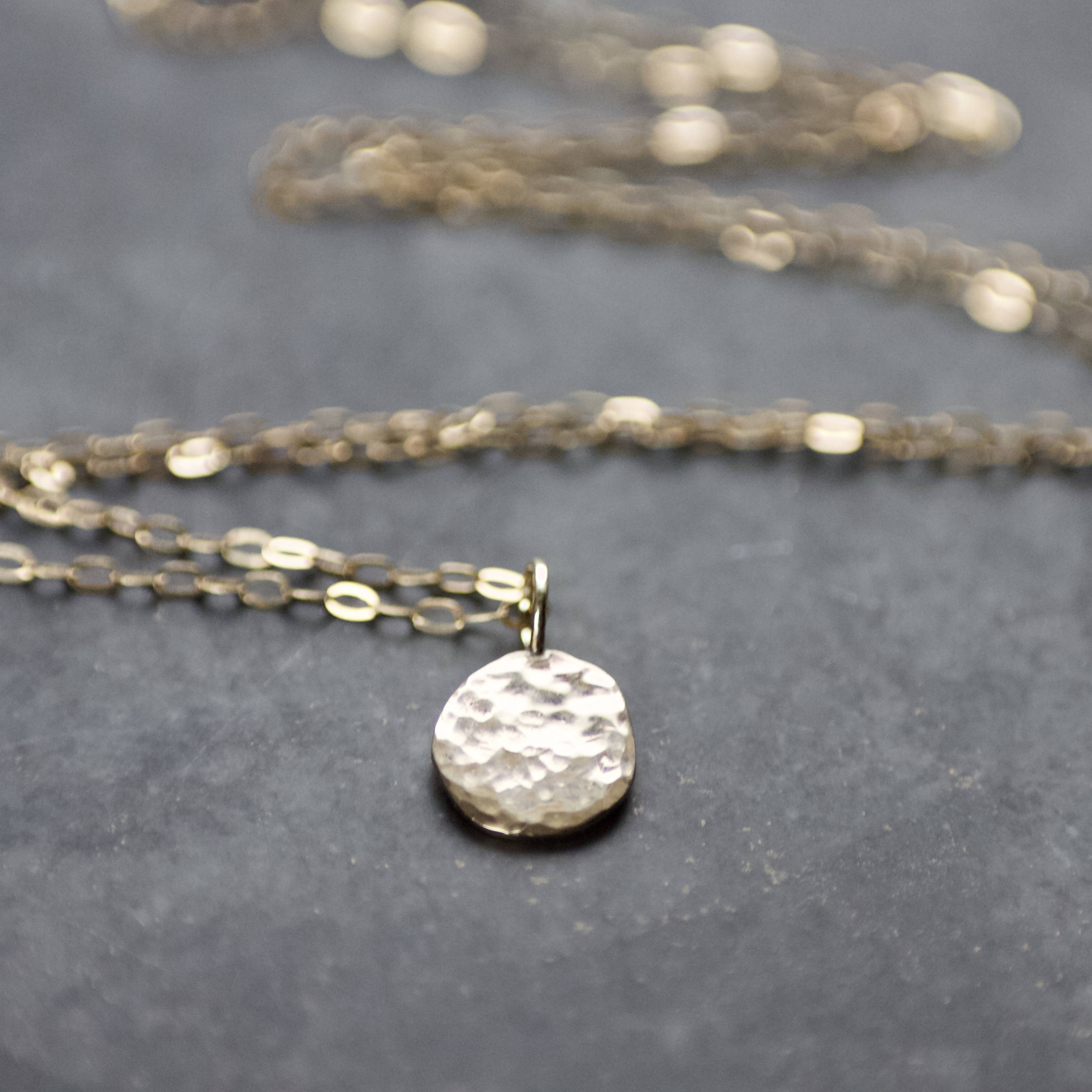 Solid gold disc on sale necklace