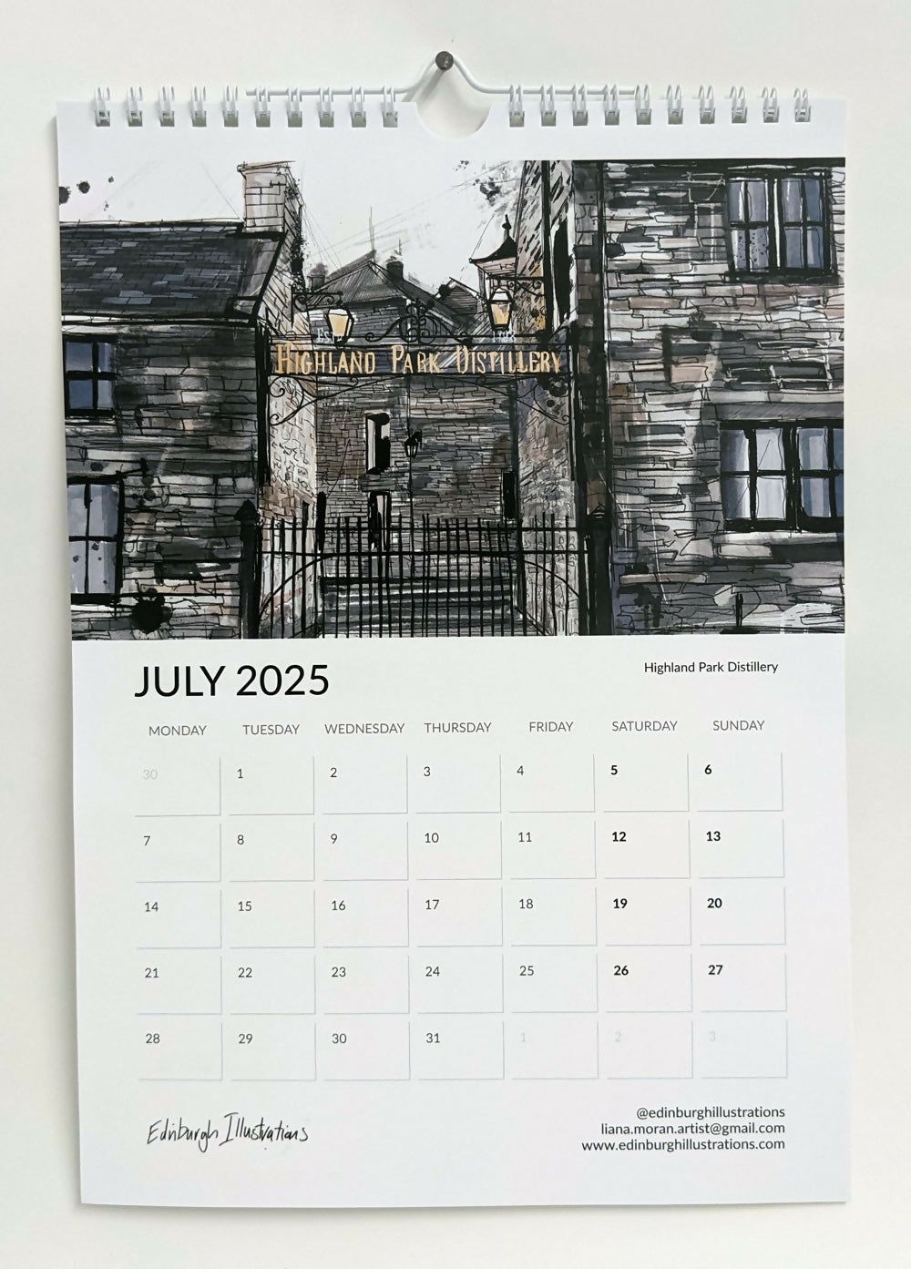 Distilleries of Scotland 2025 Calendar