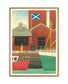 Wee Hurrie Art Print. Illustration of famous Fish and Chip shop in Troon Harbour, Scotland.