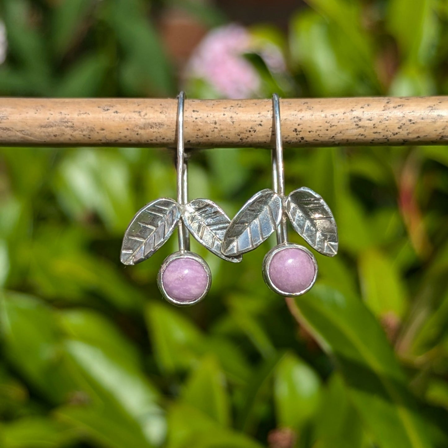 Phosphosiderite gemstone earrings