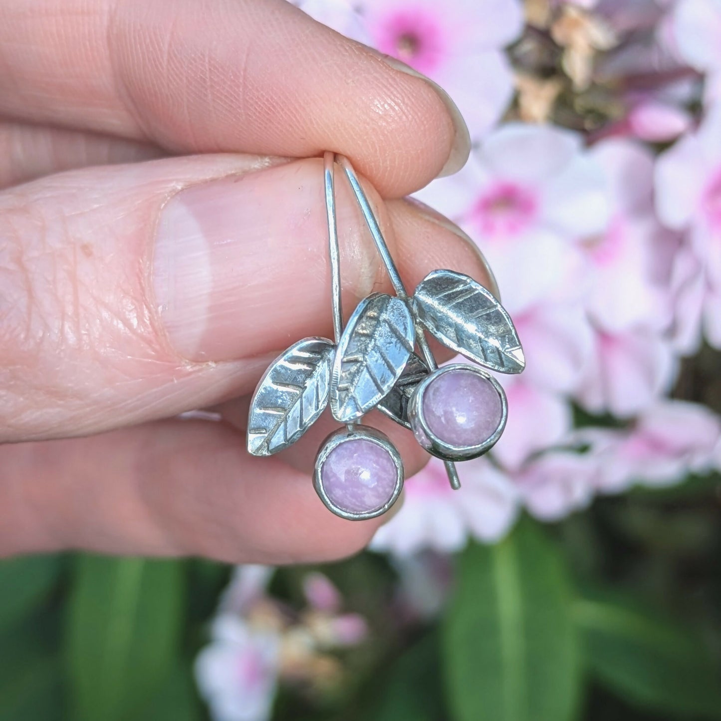 Phosphosiderite gemstone earrings