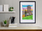 A3 Original Edinburgh Carlton Hill Framed Art