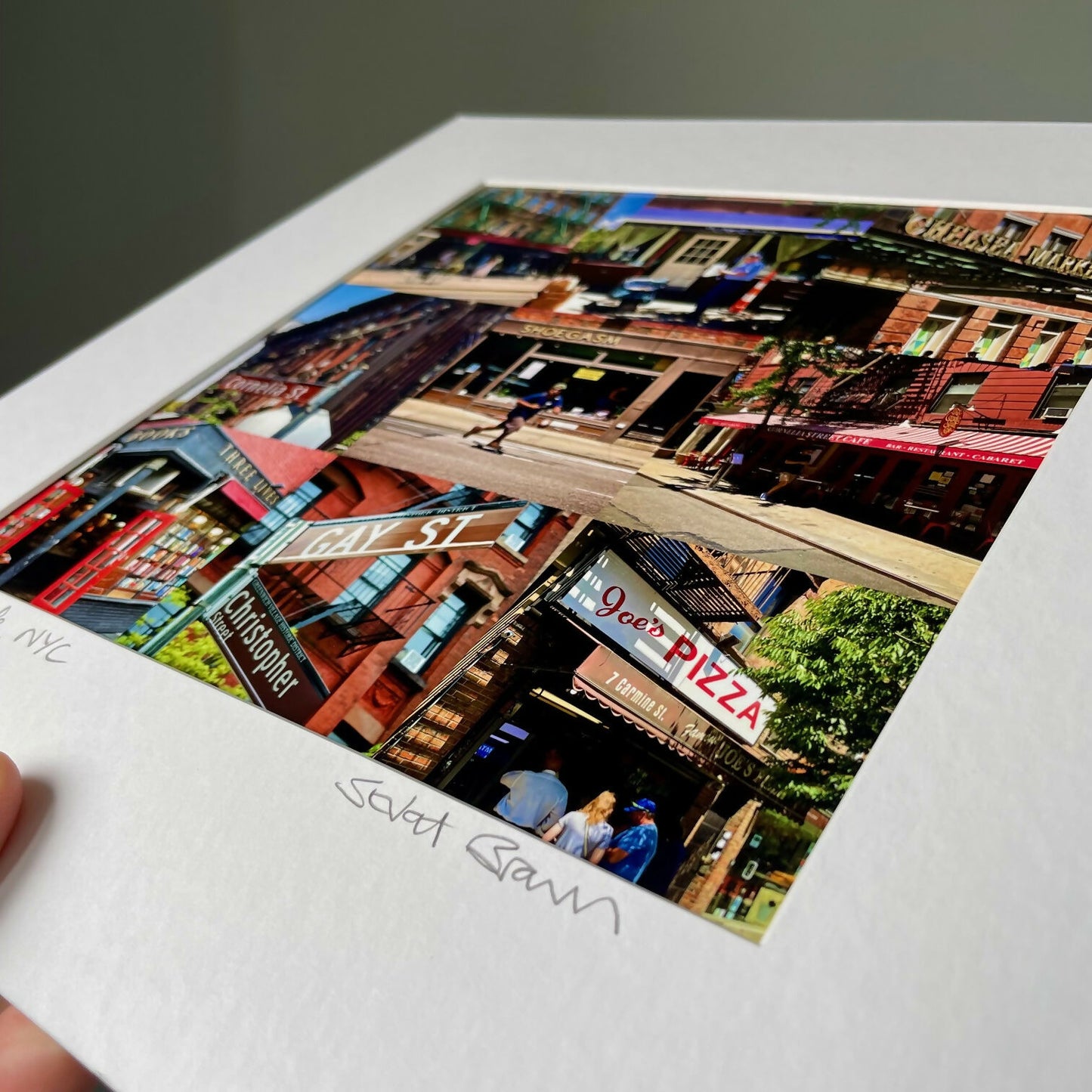 'Village Life NYC’ (colour version) signed square print 30 x 30cm FREE DELIVERY