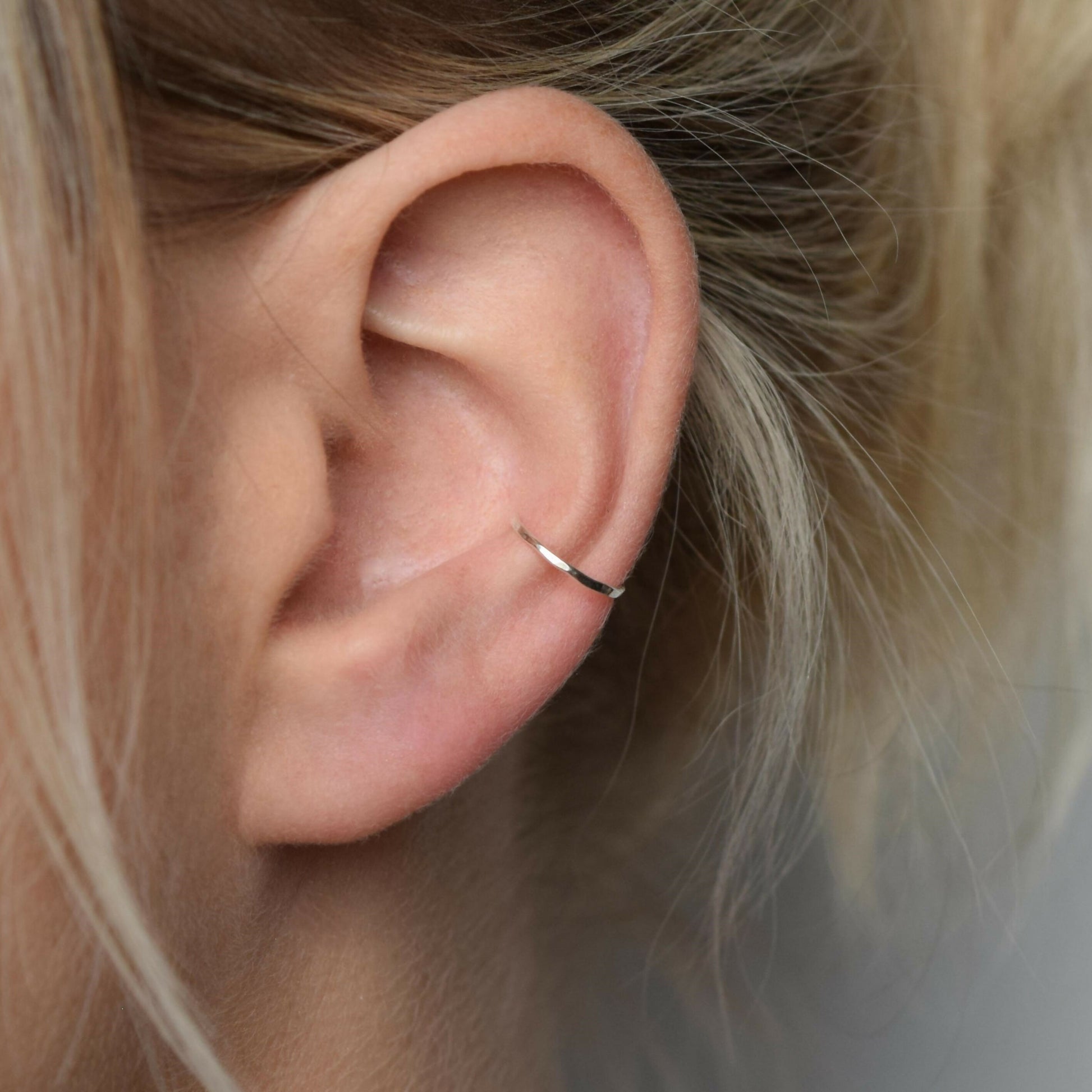 silver ear cuff muka studio conch ring hammered ear cuff dainty ear cuff close up