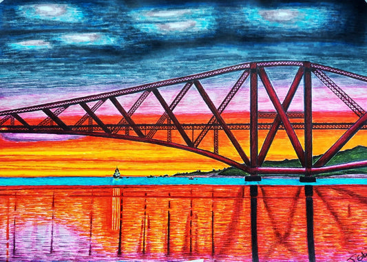 A2 Original Forth Rail bridge Framed Art