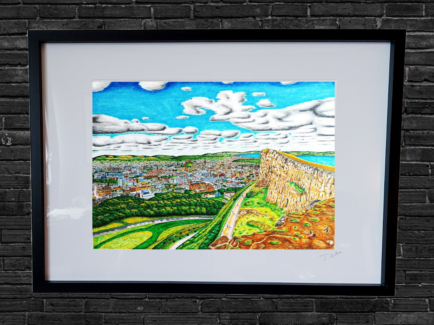 Edinburgh Arthurs Seat Framed Giclee Art Print