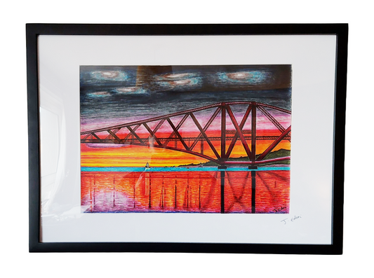 A2 Original Forth Rail bridge Framed Art