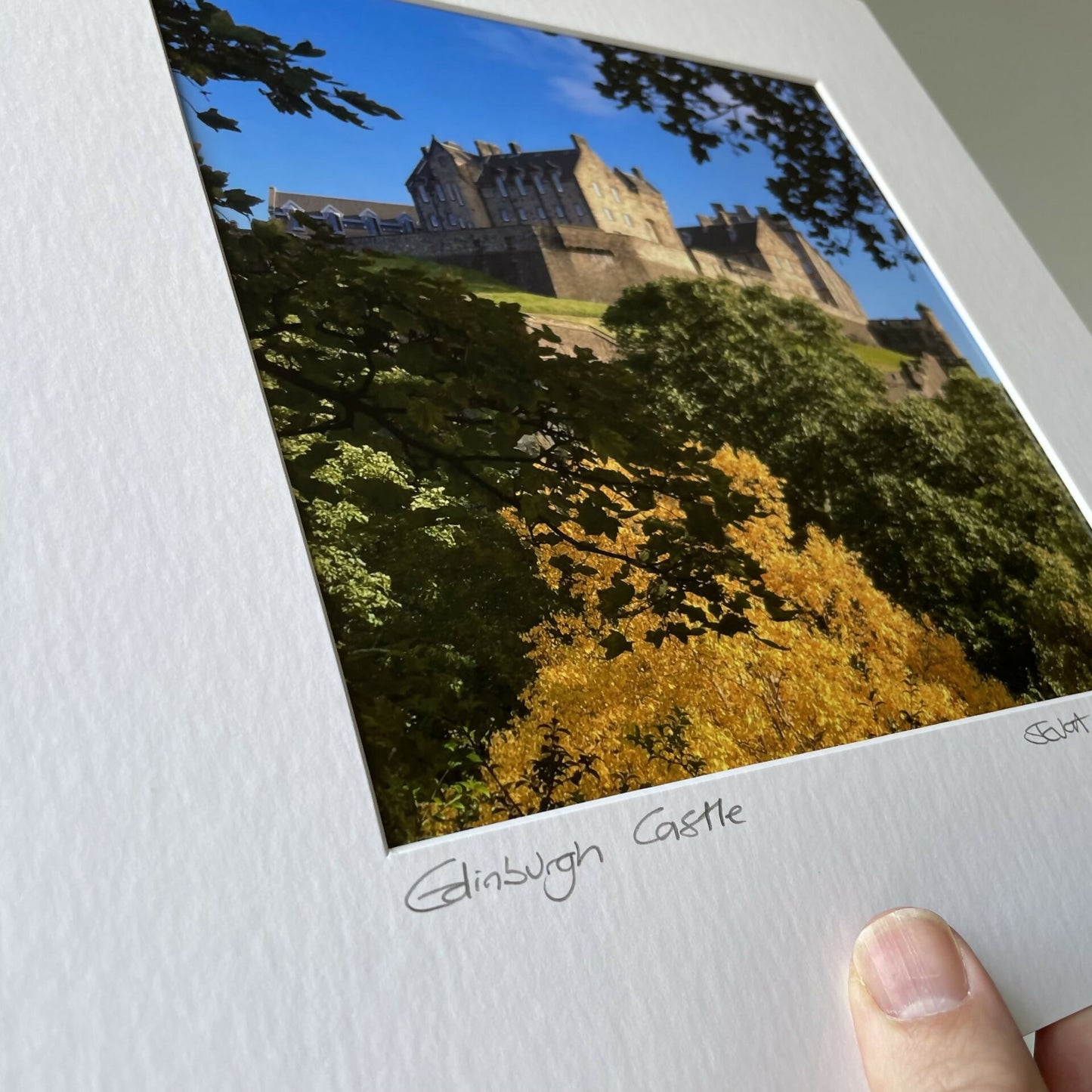 Edinburgh Castle print - Colour Edinburgh print - signed square mounted print 30 x 30cm - Stuart Brown Photography - FREE DELIVERY