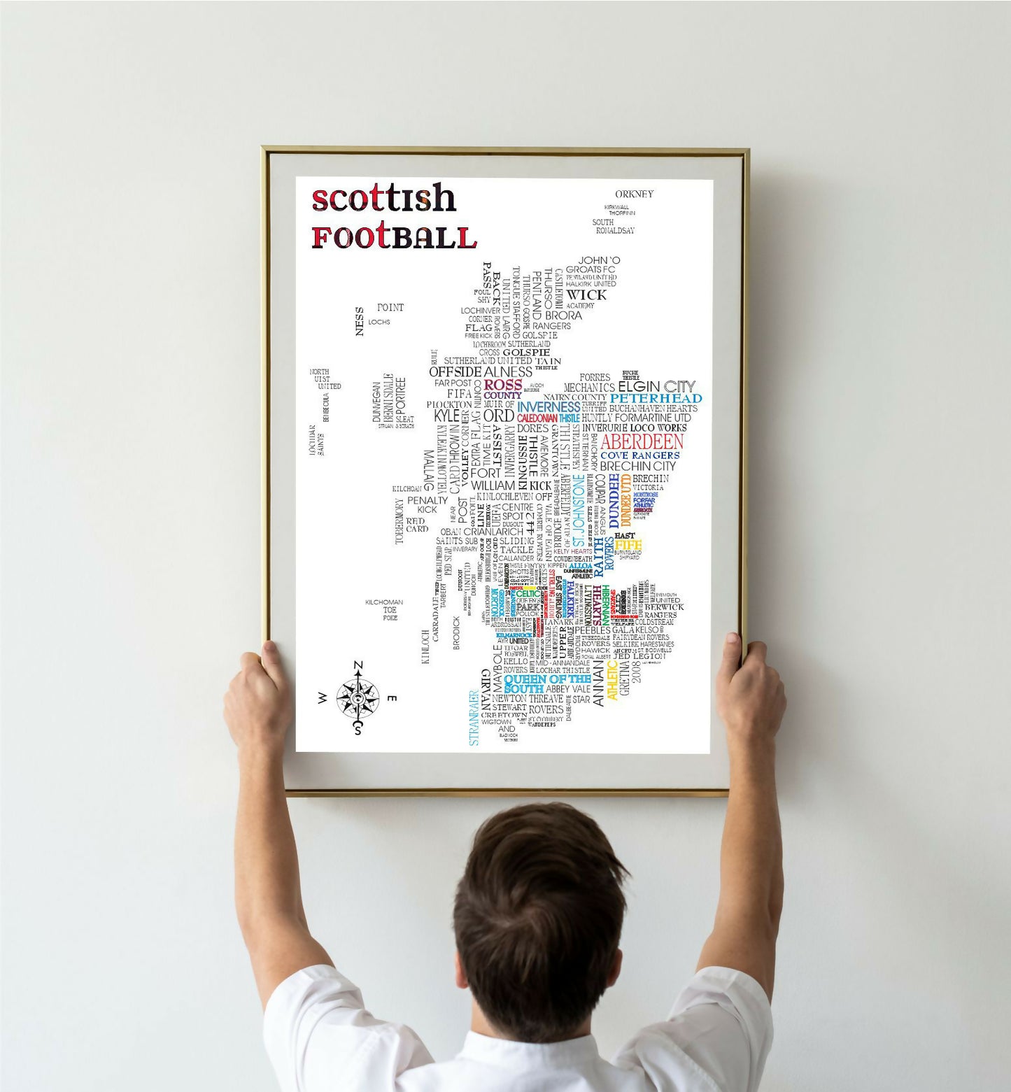 footy sat nav framed in situ etsy