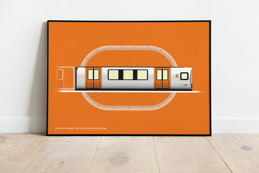 Glasgow Subway Train (2024 Modernisation) - Illustration (A4)