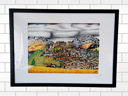 A2 Original Stirling Skyline Framed Art