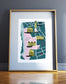 Glasgow East End Illustrated Map Print