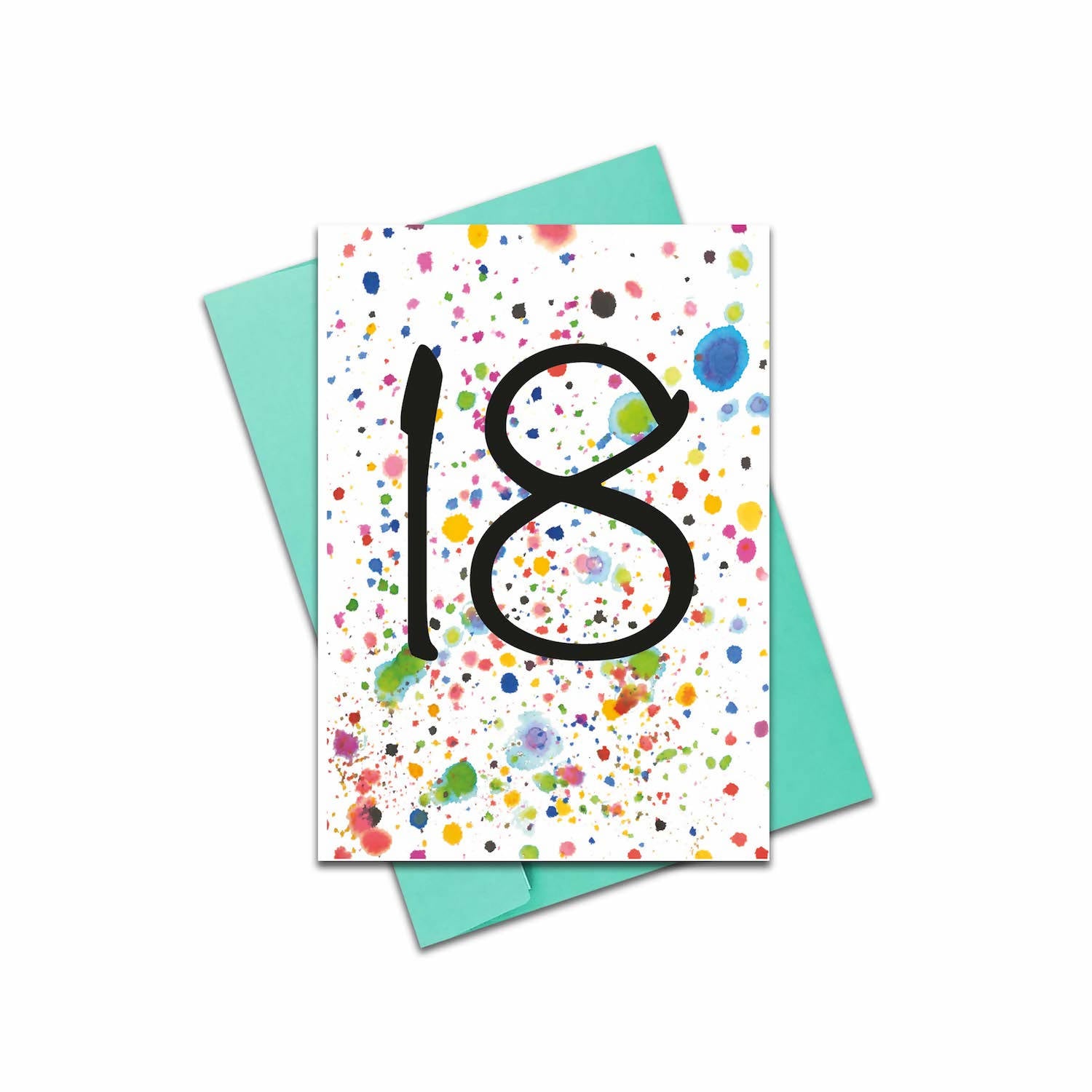 18 Card | 18th Birthday Card | 18th Anniversary Card | Modern Splash D ...