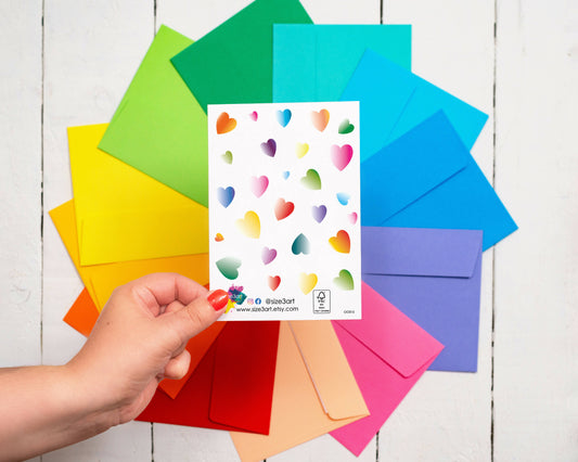 Anniversary Card | Colourful Anniversary Card | Colourful Hearts | Modern Card