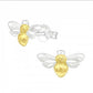 Solid Silver & 9ct Gold Bumble Bee Stud Earrings