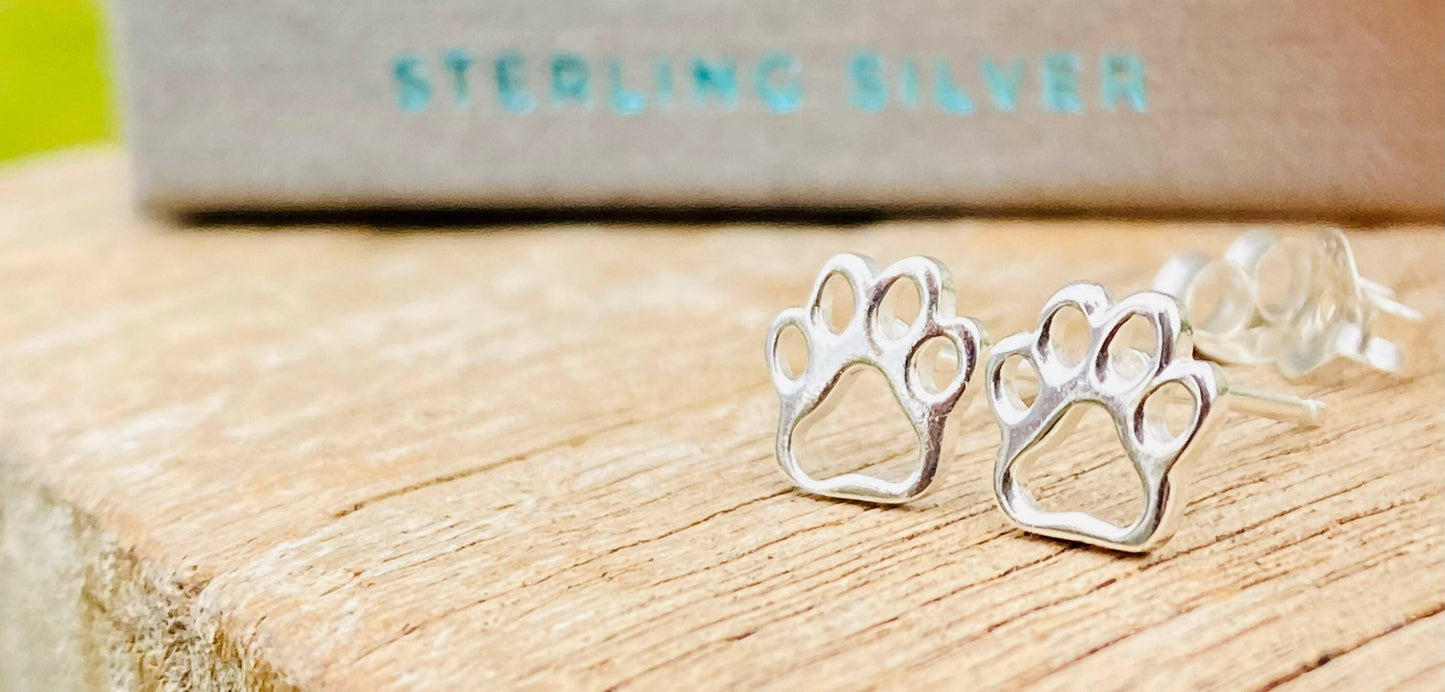 Simple Paw Stud Earrings