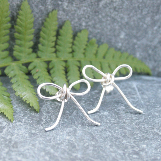 Sterling silver bow earrings