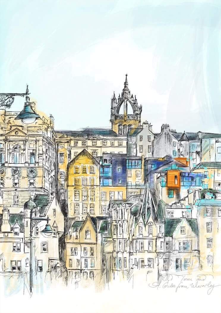 Old Town & St Giles Art Print