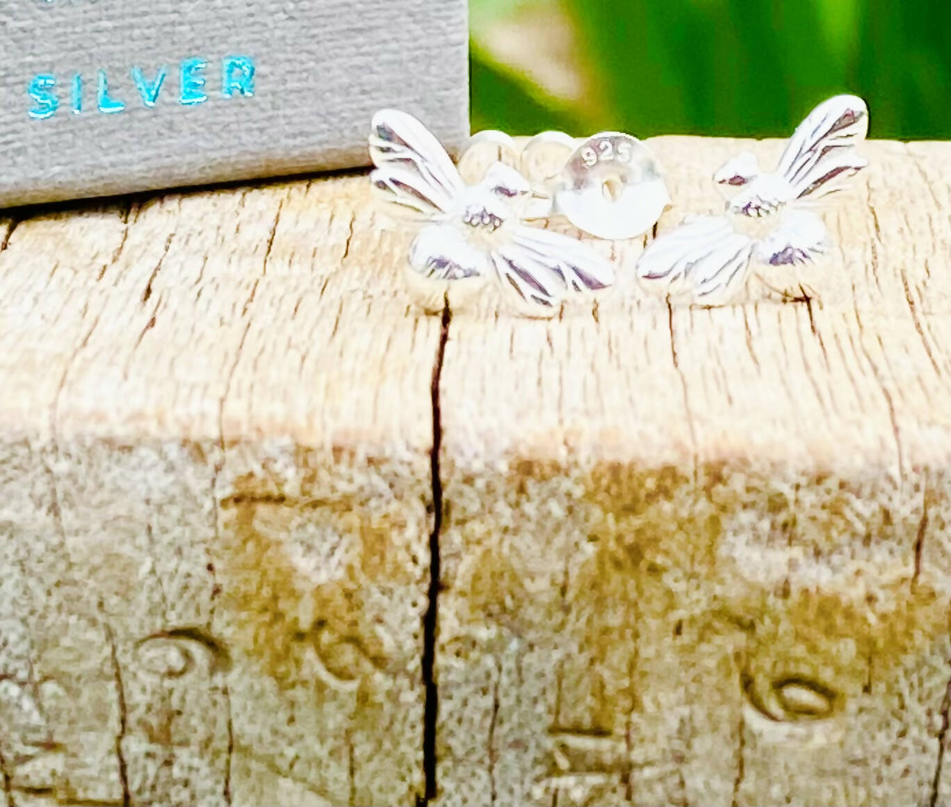 Solid Silver Bumble Bee Stud Earrings