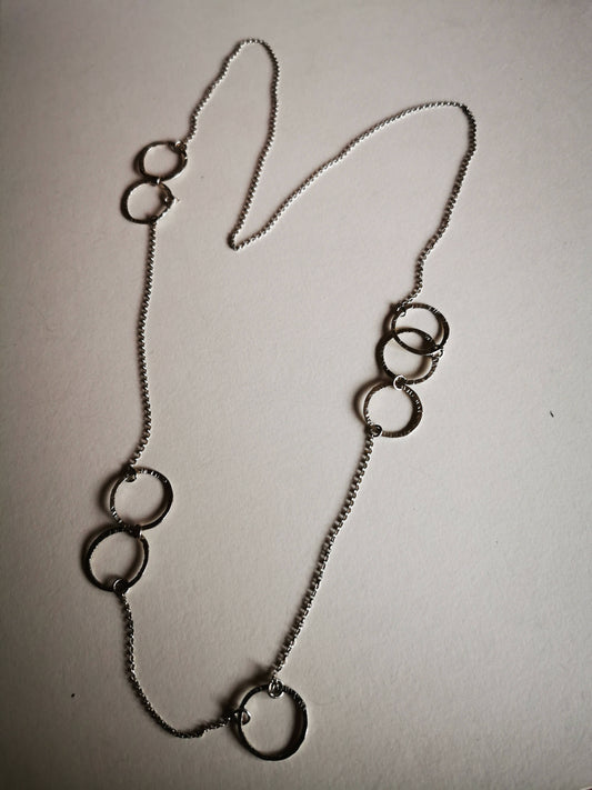 Stetling silver chain with hoops